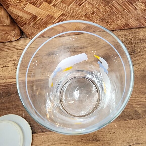 Vintage Glass Jar Storage Canister Blue Ribbon Geese White Country Goose Lid‎ - Picture 7 of 11